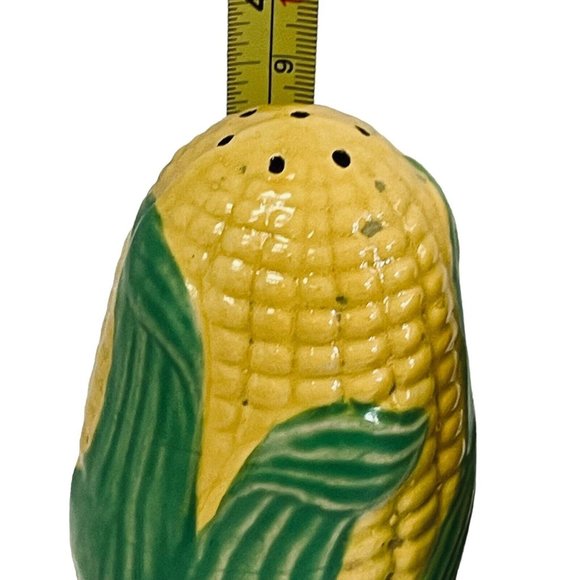 Vintage Ears of Corn Green Husk Salt and Pepper Shakers Japan Yellow Green 4" - Picture 5 of 6
